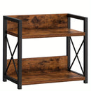 Organizador de Encimera de Madera Reciclada de 2 Niveles con Soportes en Forma de X - Estante Rústico Marrón para Especias y Café, Decoración Hogareña Ahorradora de Espacio