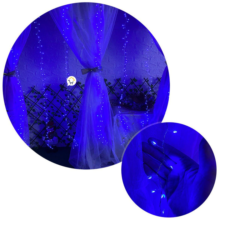 Cortina Micro Led Ramal 3x1,8 m 720 LED Decoración Navidad Azul 1587