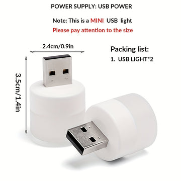 1 Set De 2/3/5 Piezas, Mini Lámpara Con Enchufe USB, Luz Nocturna LED USB Portátil, Luz Nocturna Mini, De Ahorro De Energía, Con Protección Para Los Ojos, Compatible Con Computadora Portátil De Escritorio, Banco De Energía