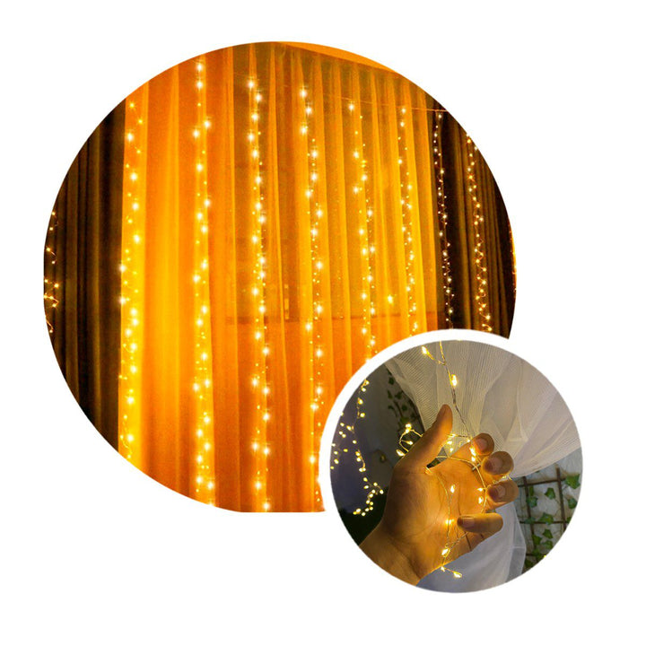 Cortina Micro Led Ramal 6x1,8 m 1440 LED Decoración Navidad Cálida 1590