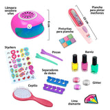 Kit 2 en 1 Set de uñas Lámpara Spa + Plancha Mágica Pinta Cabello Niñas MBK377