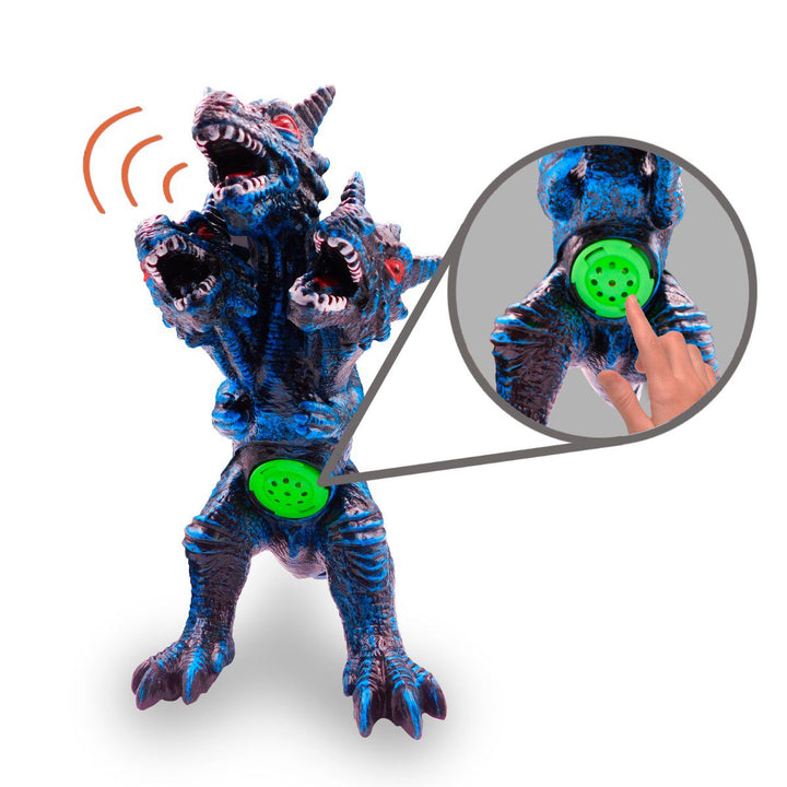 Figura Dinosaurio Tres Cabezas Grande Sonidos Detalles Pintura K7472001B