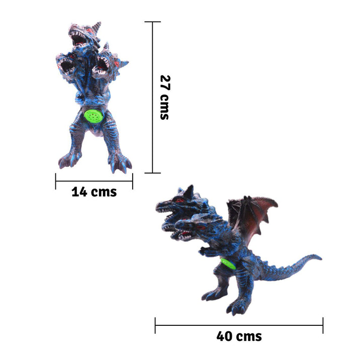 Figura Dinosaurio Tres Cabezas Grande Sonidos Detalles Pintura K7472001B