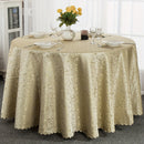 1pc Mantel Redondo Premium de Jengibre - Poliéster para Máquina con Bordado Floral Elegante, Duradero y Fácil de Limpiar para Decoración de Comedor, Ajuste de Mesa Sofisticado, Tela de Alta Calidad