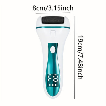 Exfoliador eléctrico de pies recargable por USB con cabezas de lijado reemplazables - Alimentado por USB, pantalla LCD, mango ergonómico para eliminar la luz muerta y pulir, uso cómodo, blanco, exfoliación de pies, herramienta de belleza, diseño elegante