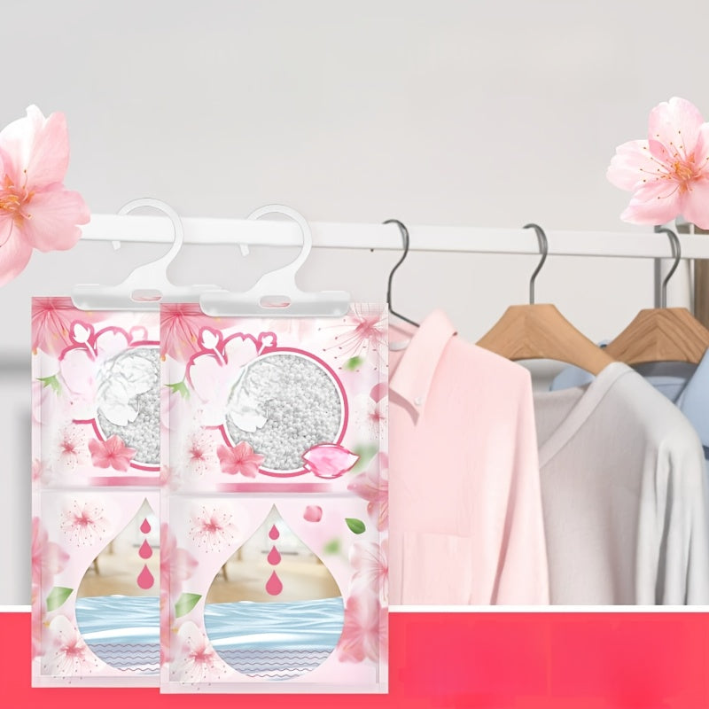 2/5 piezas de bolsas deshumidificadoras estilo cerezo, absorben humedad y mantienen seco, ideales para dormitorio, sala, cocina, baño, residencia estudiantil, bodega, etc. - Bolsas antihumedad colgantes para el hogar, deshumidificador portátil