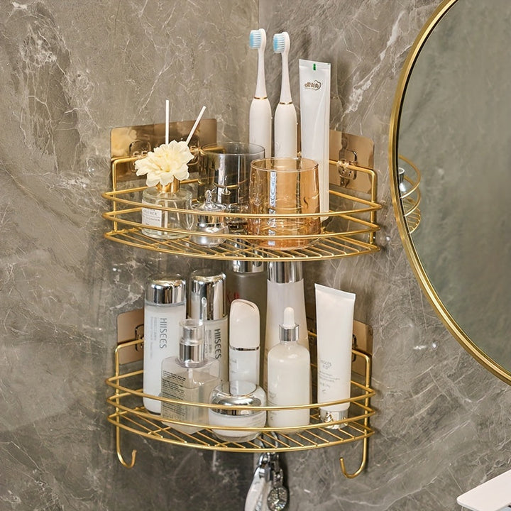 Estante de esquina para el baño, amplio para guardar cosméticos, productos de cuidado de la piel y cepillos de dientes