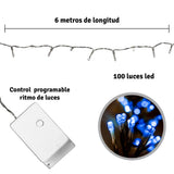 Extensión Luz LED Lineal 100 Luces 6 M. Navidad Azul 1422