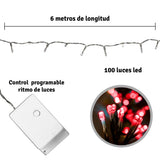 Extensión Luz LED Lineal 100 Luces 6 M. Navidad Rojo 1425