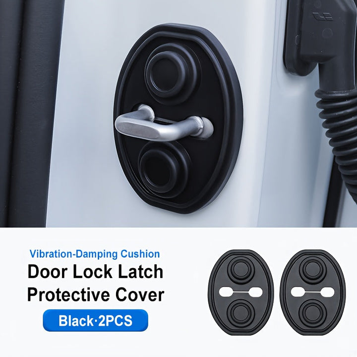 2 piezas/4 piezas de protector de cerradura de puerta de coche de silicona - Ajuste universal para la mayoría de los vehículos, absorción de impactos, platos de choque gruesos a prueba de óxido, reducción de ruido y protección completa