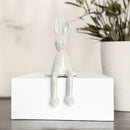 1 pieza de estatua de conejo lindo - Escultura de conejo sentado de resina, decoración de arte moderno para el hogar y la oficina, uso interior/exterior, no necesita electricidad, regalo perfecto para los amantes de los animales, accesorios de conejo