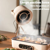 Exhausto de cocina portátil con 3 velocidades, pantalla de filtro desmontable, aceite adsorbido, ventilador de cocina mini para olla exprés y barbacoa al aire libre con 2/5/12 filtros