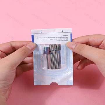 100 bolsas desechables para herramientas de uñas, bolsas de limpieza para herramientas dentales, bolsas de almacenamiento en papel PE con indicadores autoadhesivos y funcionales para desinfección