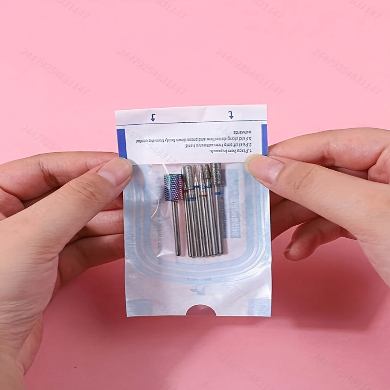 100 bolsas desechables para herramientas de uñas, bolsas de limpieza para herramientas dentales, bolsas de almacenamiento en papel PE con indicadores autoadhesivos y funcionales para desinfección