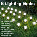 20 Piezas de Luces Solares de Bola de Cristal para Exteriores, 18.7 Pies/5.8m IPX4 con 8 Modos de Iluminación y Sensor de Luz Encendido/Apagado, para Jardín, Patio, Camino y Paisajismo