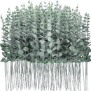 100 piezas de tallos de eucalipto artificiales, hojas de verde artificial, ramas de eucalipto de plástico para centro de mesa de bodas, ramo de flores, decoración de hogar de granja, ocasión de compromiso - Verde oscuro
