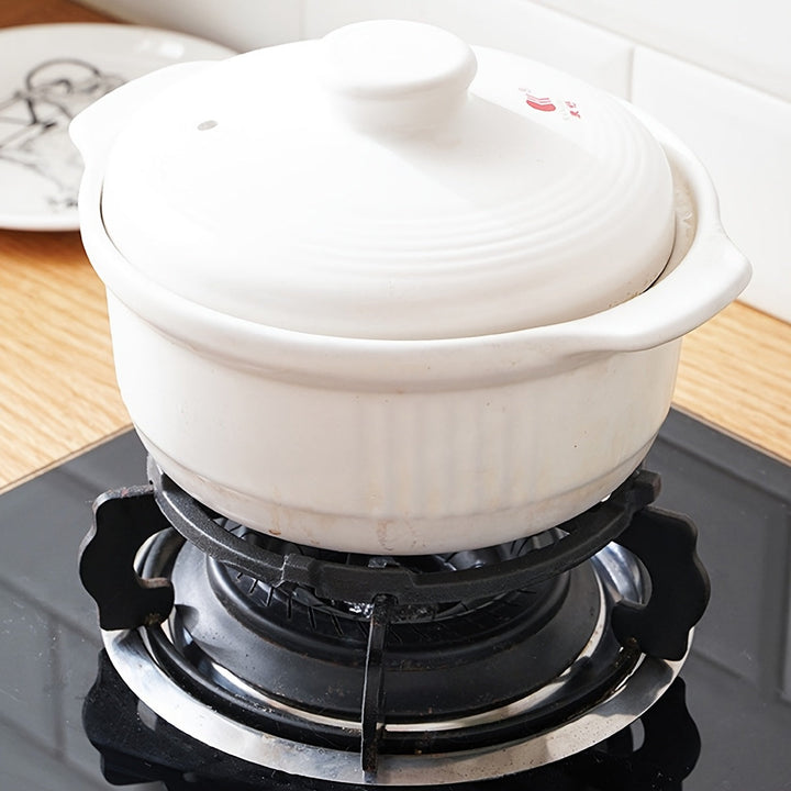 1pc Soporte para Estufa de Gas de Hierro Fundido | Estante Universal Antivuelco para Ollas Pequeñas/Sartenes/Platos | Resistente a Altas Temperaturas, Revestimiento Grueso Antióxido para Utensilios de Cocina