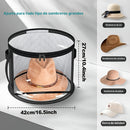 Caja de almacenamiento para sombreros extra grande, organizador de plástico resistente para sombreros de vaquero, playa y sol, liviana, resistente a manchas, con ventana transparente, cierres dobles, asas reforzadas, ideal para ropa, juguetes, accesorios