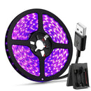 1/2/4 Paquete de Luces UV Negras con Enchufe USB, 5V LED Adhesivo Luz Negra 385-400nm, para Halloween/Navidad, Pintura en Vidrio y Fiestas Luminosas, 2.5m/paquete, 150LED/paquete, Ideal para Navidad