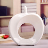 1pc Decoración de Manzana de Cerámica Chic y Moderna - Adorno Navideño Minimalista y Elegante para el Hogar, Acabado Brillante, Perfecto para la Mesa de la Sala de Estar y la Exhibición del Armario de Vinos