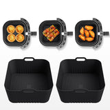 1pc Línea de aire reutilizable no adherente de silicona para freidora - 17,78 cm cuadrado, HD9200 HD9255, seguro para horno y microondas, fácil de limpiar, ideal para cocción saludable, asado, tostado - Accesorio de cocina versátil, accesorios para freid