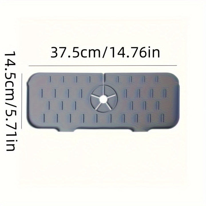 Alfombrilla de captura de agua de grifo de silicona - Guarda escurridor de fregadero sin electricidad absorbente con drenaje, protector de mostrador de cocina impermeable y fácil de limpiar