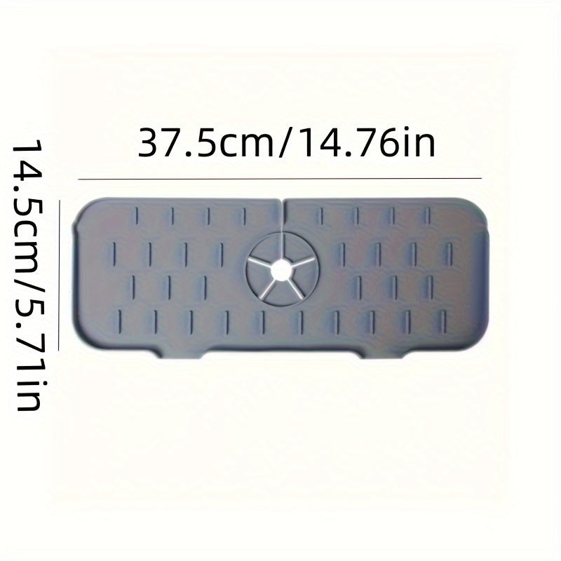 Alfombrilla de captura de agua de grifo de silicona - Guarda escurridor de fregadero sin electricidad absorbente con drenaje, protector de mostrador de cocina impermeable y fácil de limpiar