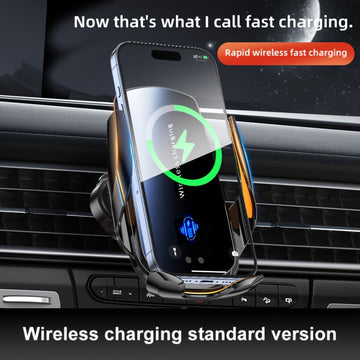 1 pieza, montaje de ventilación de coche con carga inalámbrica y carga USB, soporte ajustable para teléfono para todos los dispositivos - inducción inteligente, carga rápida, icono luminoso, cargador de viaje con batería recargable, solución de carga de