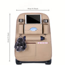 Organizador de Asiento Trasero para Coche en Cuero PU con Múltiples Bolsillos - Marrón, Ideal para Sedanes, Camionetas y SUVs, Incluye Portavasos, Ganchos y Bolsillo de Malla para Almacenamiento y Organización Máxima