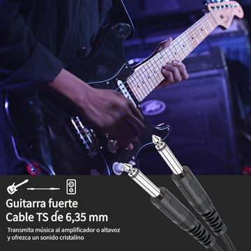 Cable de audio I-zclive de 6.5 mm, cable de audio macho a macho de 6.35 mm, cable de audio de 6.5 mm de cobre libre de oxígeno, cable de audio de reducción de ruido de 6.35 mm, conector de metal aplicable para computadora, DVD, bajo, teclado. Eid Al-Adha
