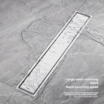 Desagüe de piso de acero inoxidable invisible - Resiste olores, desagüe rectangular de ducha con superficie lisa, ideal para suelos de baño y ducha, desagüe de ducha, accesorio de baño moderno, característica duradera de baño.