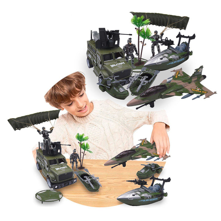 Set Militar Vehículos X6 Accesorios Juguete Niños HW-M3031