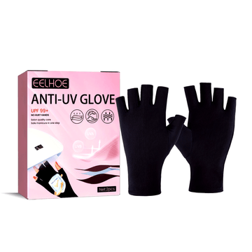 2 pares de guantes de protección para uñas - UPF 50+ Anti-Manos para manicuras de gel, oscurecimiento y estilismo, no tóxicos y sin alcohol, se ajustan a todos los tamaños de uñas, accesorio de arte de uñas