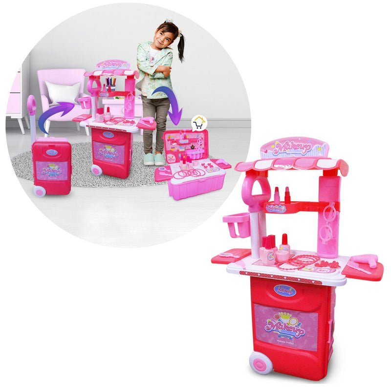 Set Tocador Didáctico Maquillaje 2 en 1 Cofre Maleta Infantil 524K1
