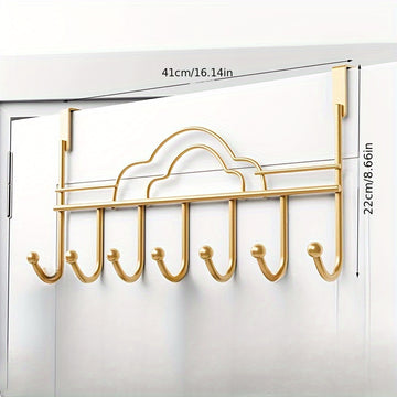 1pc Ganchos de hierro fundido contemporáneo para colgar sobre la puerta, Soportes de metal para toalla, albornoz, abrigo - Solución de almacenamiento para dormitorio en casa