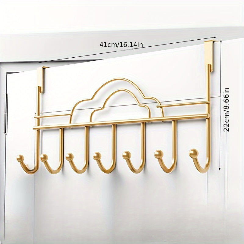 1pc Ganchos de hierro fundido contemporáneo para colgar sobre la puerta, Soportes de metal para toalla, albornoz, abrigo - Solución de almacenamiento para dormitorio en casa