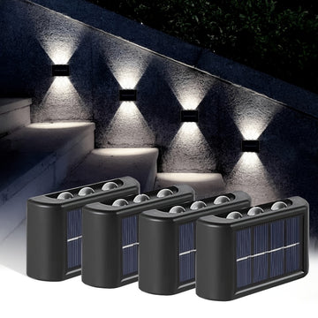 Paquete de 4 Luces Solares LED con Opciones Cálidas/Frías para Acampar al Aire Libre, Patio, Calle, Paisaje, Jardín, Decoraciones de Boda, Resistentes al Salpicadero IP44