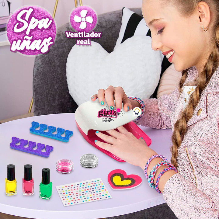Kit Secadora de Uñas Juguete Spa Set Manicura Barniz MBK326