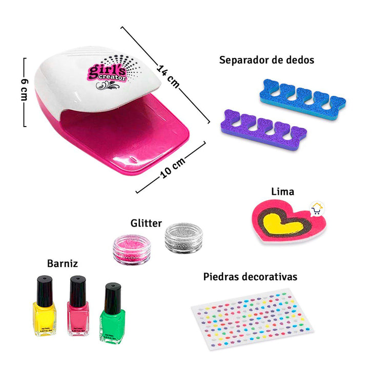 Kit Secadora de Uñas Juguete Spa Set Manicura Barniz MBK326