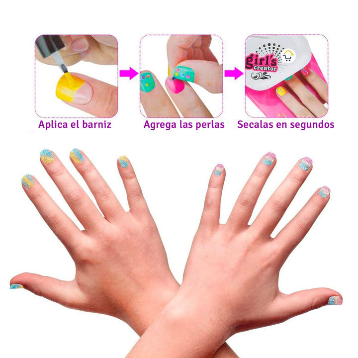 Kit Secadora de Uñas Juguete Spa Set Manicura Barniz MBK326