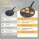 Plancha Antiadherente de 7 Agujeros Fácil de Limpiar - Ideal para Mini Panqueques y Huevos, Perfecta para Cocina en Casa y Aventuras al Aire Libre