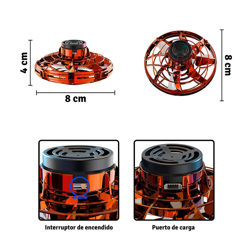 Dron Mini Ovni Volador Bumerang  Led Recargable Juguete Infantil  EDR4867