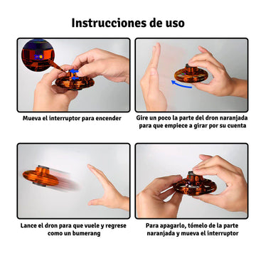 Dron Mini Ovni Volador Bumerang  Led Recargable Juguete Infantil  EDR4867