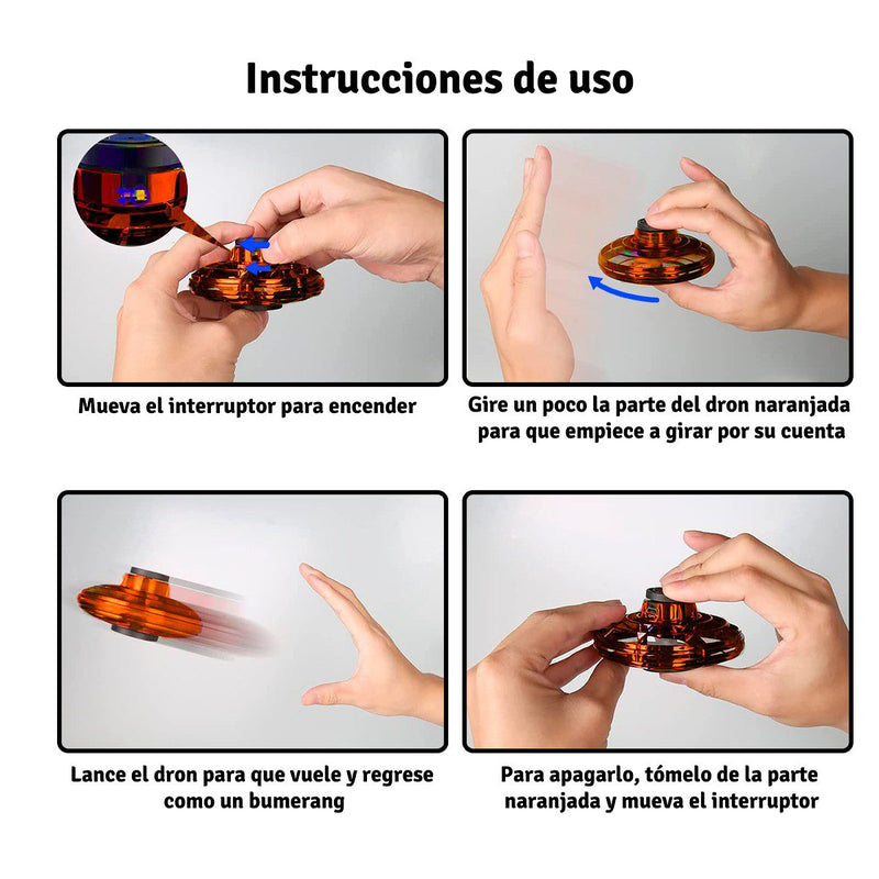 Dron Mini Ovni Volador Bumerang  Led Recargable Juguete Infantil  EDR4867