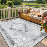 ZULIDA Alfombra de patrón floral gris claro - Lavar en máquina, varios tamaños disponibles, cómoda y elegante para sala de estar, dormitorio o espacios al aire libre, forma rectangular, fibra de poliéster, alfombras para sala de estar