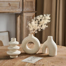 3 piezas Conjunto de jarrones de cerámica blanco leche para decoración para salón, dormitorio y oficina