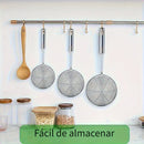 3 Piezas de Espumadera de Acero Inoxidable con Mango, Cuchara Ranurada Multiusos para Freír y Cocinar, Filtro de Aceite para Air Fryer, Accesorio para Fríjidor