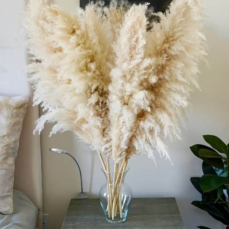 10 piezas de hierba de pampas artificial suave, tallos de caña falsos para jarrón de piso, ramilletes de boda, decoración de pared y mesa de granja, versátiles para Navidad, San Patricio, Año Nuevo, San Valentín, Pascua, Acción de Gracias