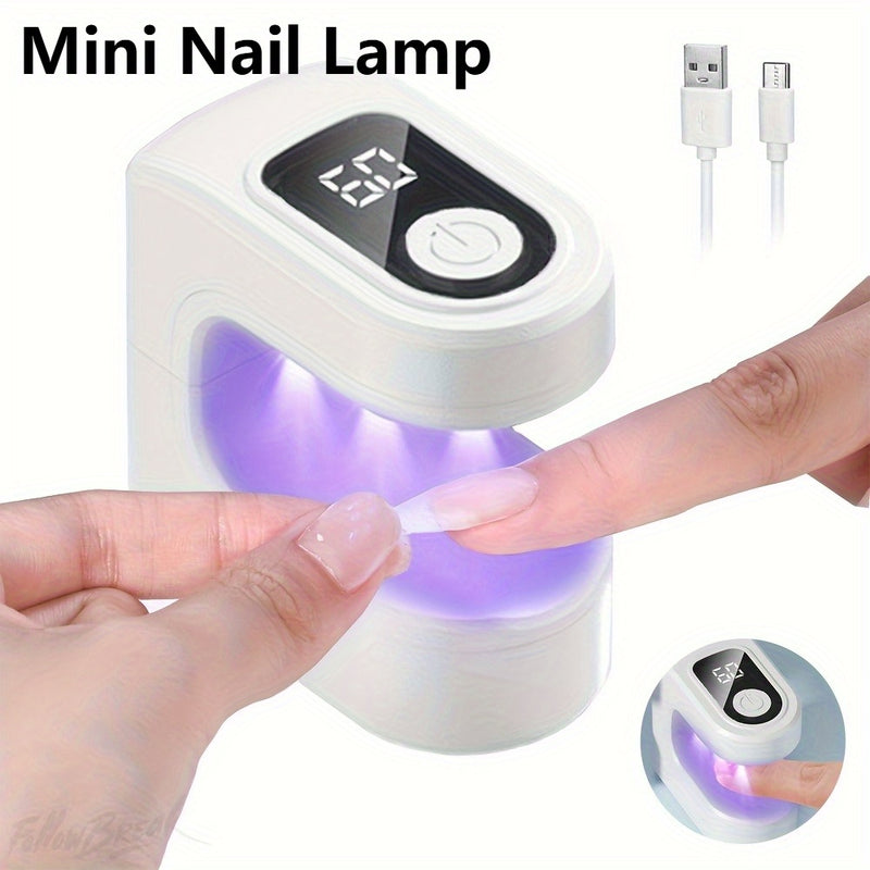 Linterna Portátil para Uñas con Temporizador Digital - Lámpara de Gel USB, Secado Rápido/LED, Compacta y Ligera con Batería de Litio, Ideal para Hogar, Salón o Viaje - Regalo Perfecto para Manicura/Pedicura (Blanco/), Accesorio Moderno de Belleza con Pan