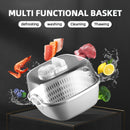 1 estuche de cesta multifuncional con pantalla digital, alimentado por USB, para descongelar, lavar, limpiar y descongelar carne, mariscos, frutas y verduras. Funciona en silencio, ideal para el hogar, el coche, los viajes en RV, los utensilios de cocina